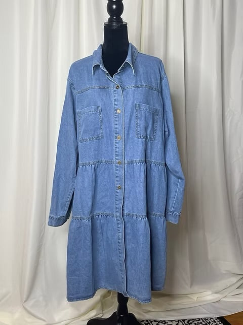 The Everyday Ruffle Denim Midi